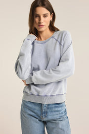 Z SUPPLY Saldana Knit Denim Crew Sweatshirt-The Shop Laguna Beach