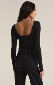 Z SUPPLY Baela Long Sleeve Rib Bodysuit-The Shop Laguna Beach