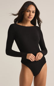 Z SUPPLY Baela Long Sleeve Rib Bodysuit-The Shop Laguna Beach