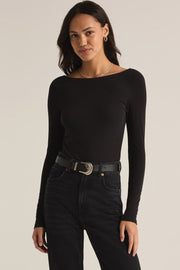 Z SUPPLY Baela Long Sleeve Rib Bodysuit-The Shop Laguna Beach