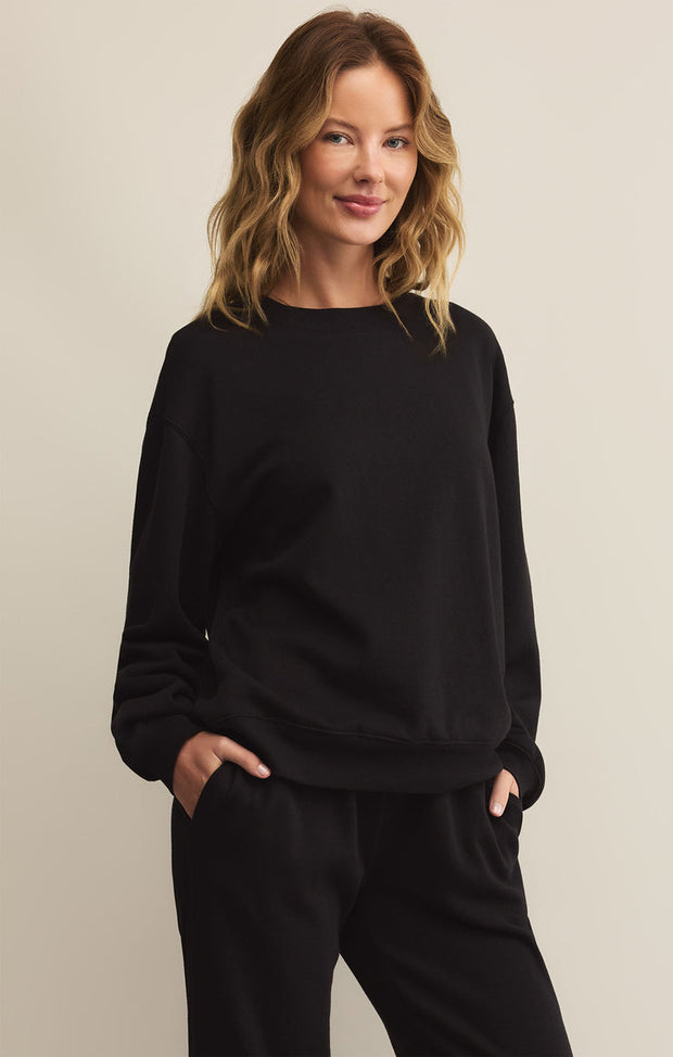 Z SUPPLY Boyfriend Crew Fleece Pullover-The Shop Laguna Beach