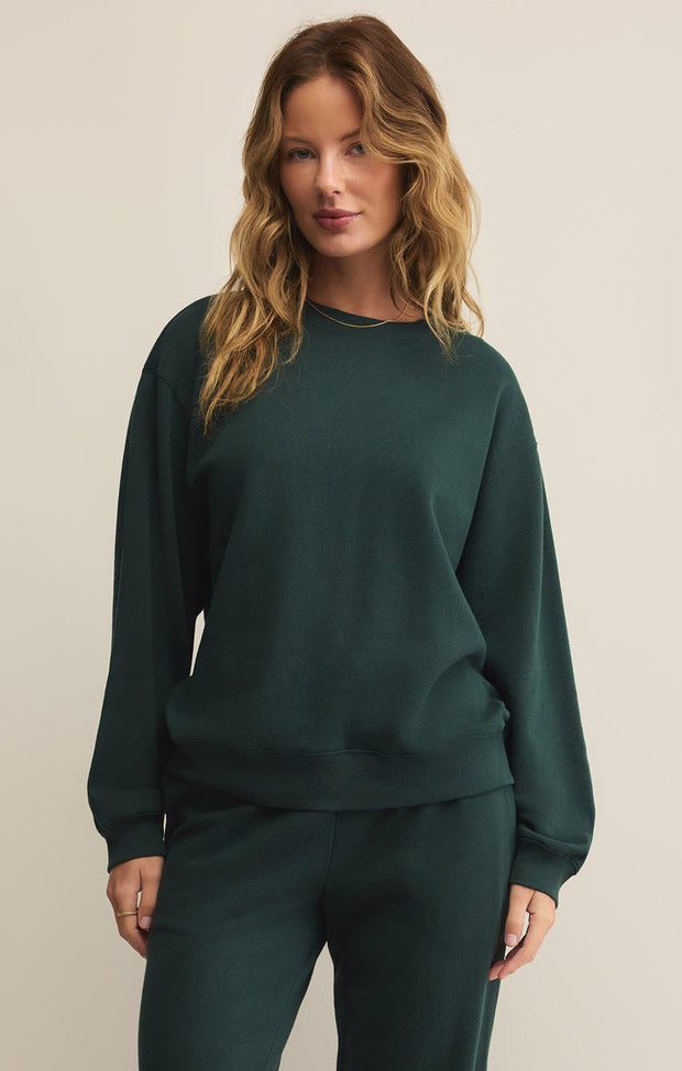 Z SUPPLY Boyfriend Crew Fleece Pullover - More Colors Available-The Shop Laguna Beach