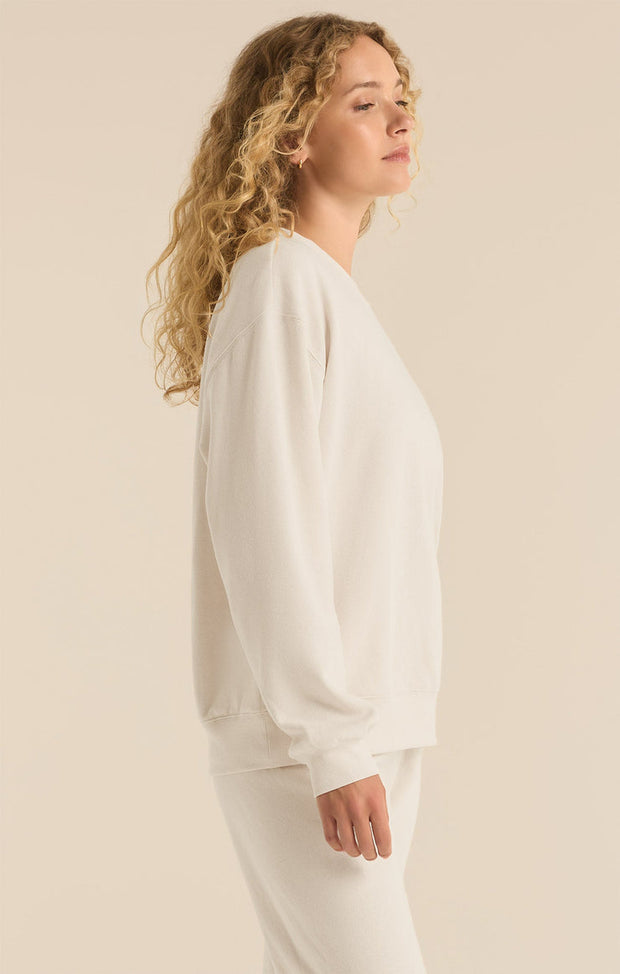 Z SUPPLY Boyfriend Crew Fleece Pullover - More Colors Available-The Shop Laguna Beach