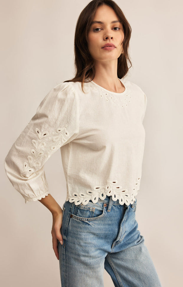 Z SUPPLY Ambroise Embroidered Linen Top