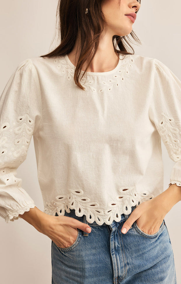 Z SUPPLY Ambroise Embroidered Linen Top