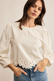 Z SUPPLY Ambroise Embroidered Linen Top