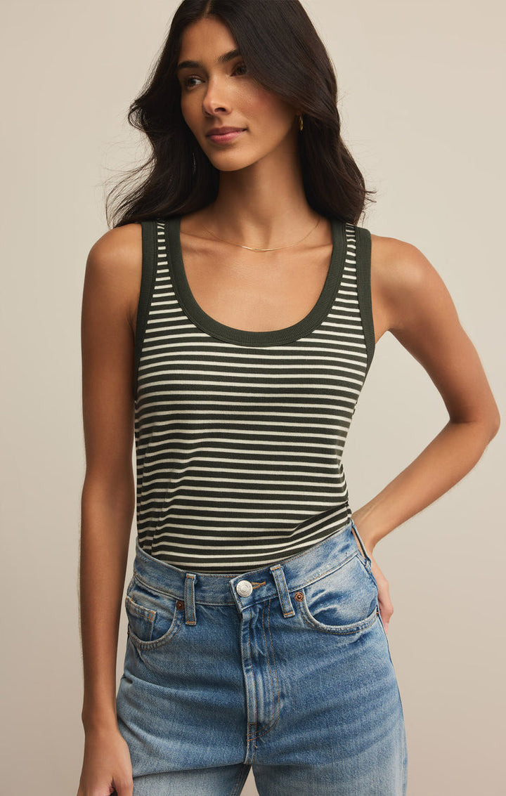 Z SUPPLY Elin Stripe Rib Tank-The Shop Laguna Beach