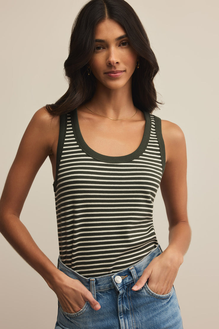 Z SUPPLY Elin Stripe Rib Tank-The Shop Laguna Beach
