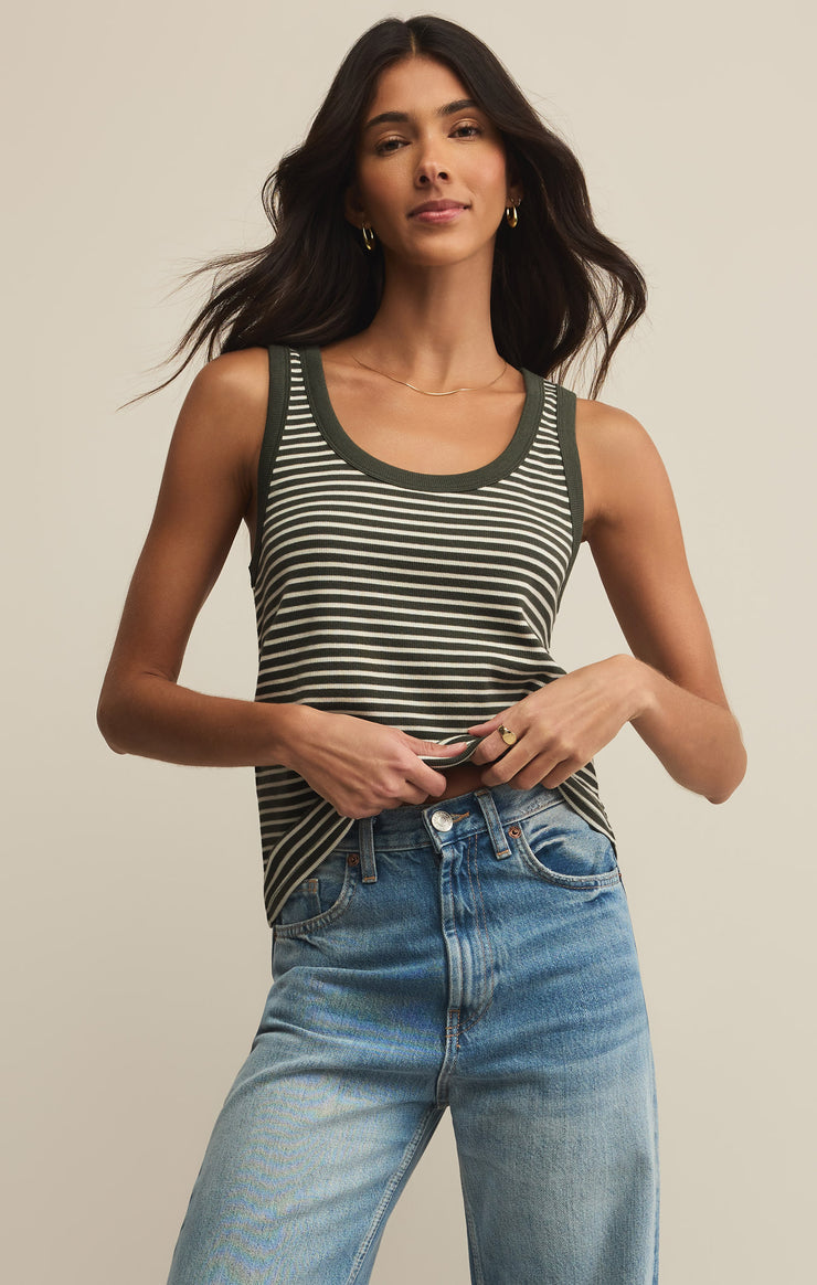 Z SUPPLY Elin Stripe Rib Tank-The Shop Laguna Beach