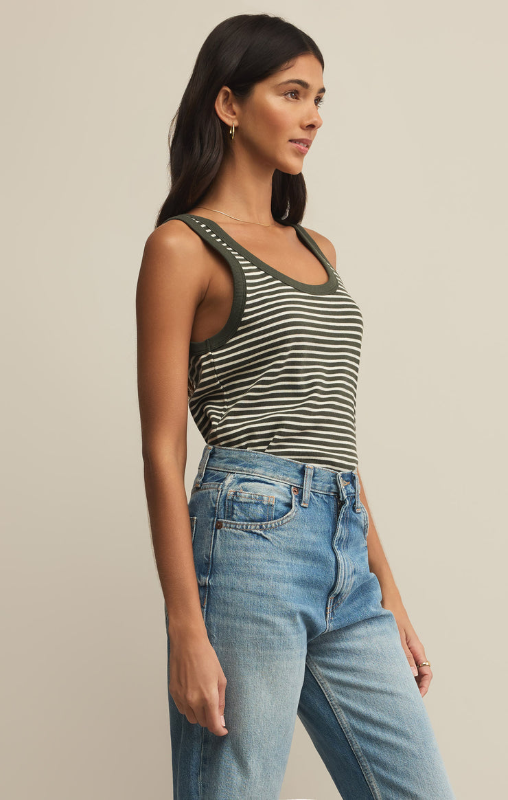 Z SUPPLY Elin Stripe Rib Tank-The Shop Laguna Beach