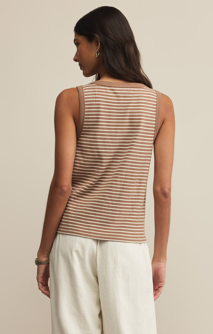 Z SUPPLY Elin Stripe Rib Tank • Iced Coffee | The Shop