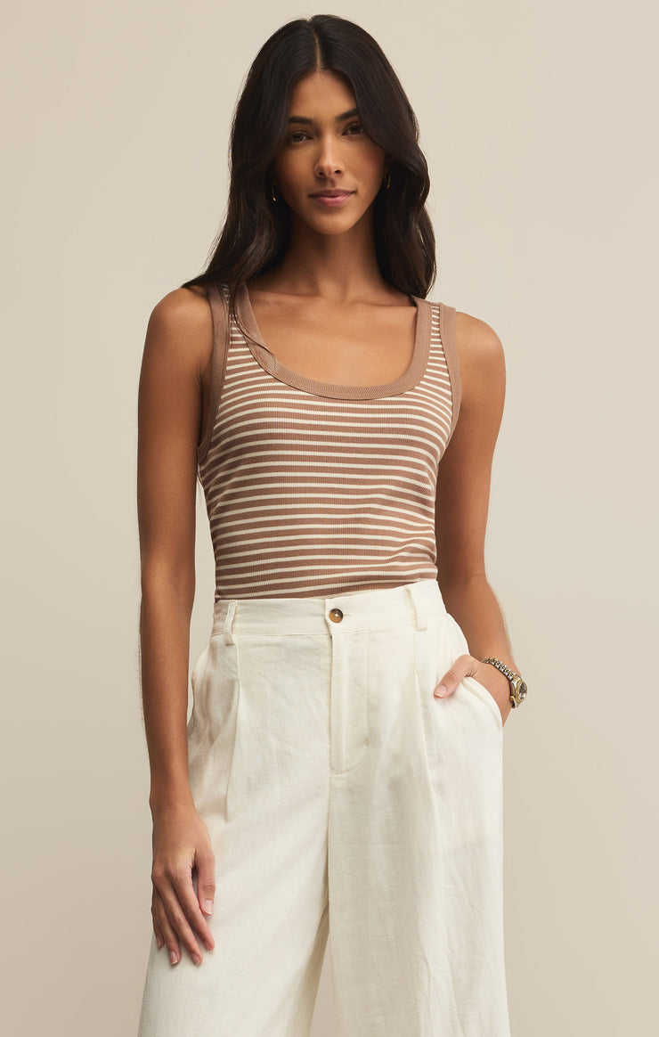 Z SUPPLY Elin Stripe Rib Tank-The Shop Laguna Beach