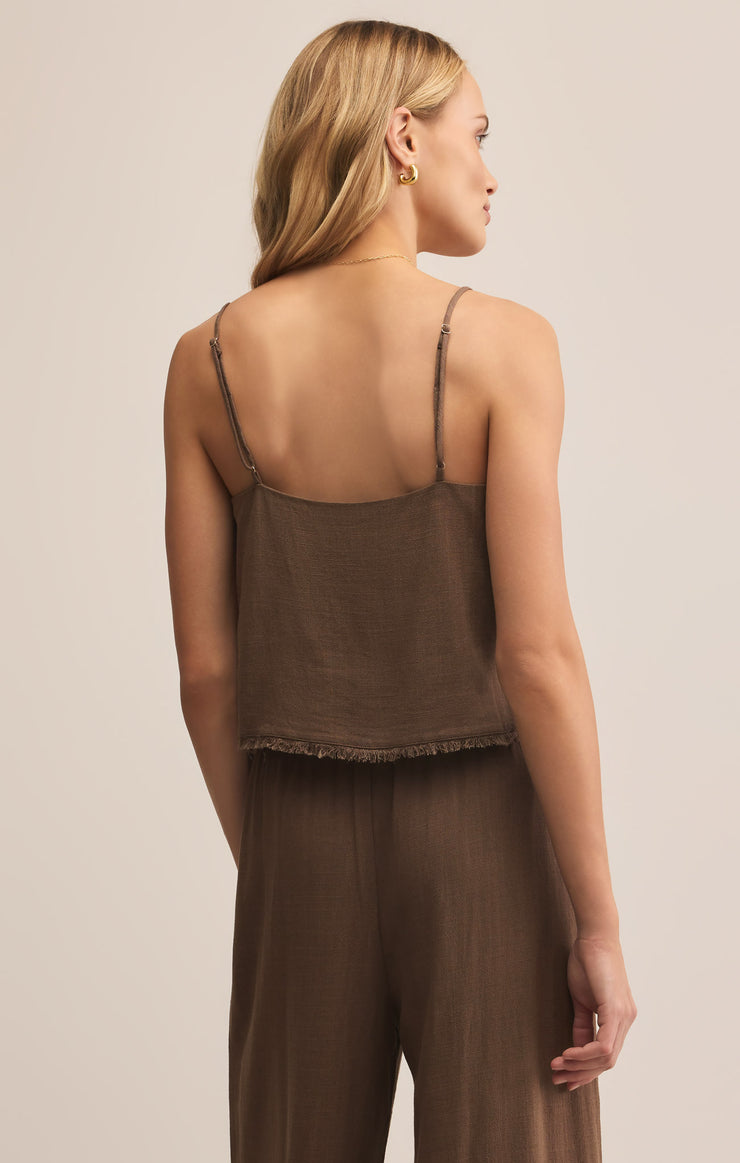 Z SUPPLY Sabel Linen Crop Tank-The Shop Laguna Beach