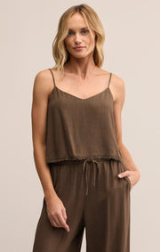 Z SUPPLY Sabel Linen Crop Tank-The Shop Laguna Beach