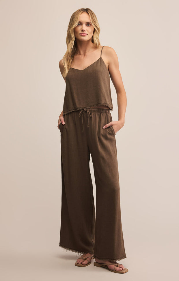 Z SUPPLY Sabel Linen Crop Tank-The Shop Laguna Beach