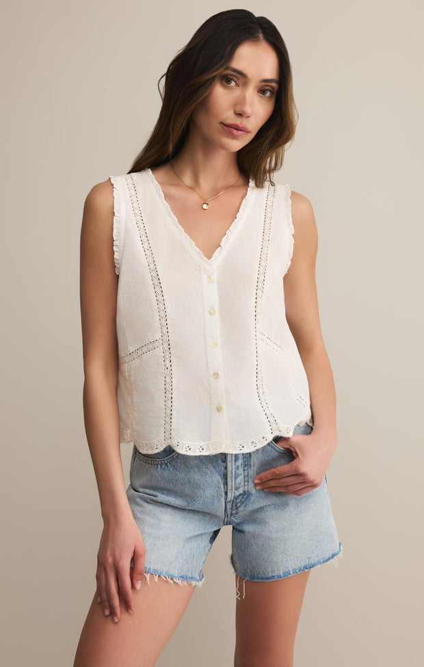 Z SUPPLY Tomi Embroidered Cotton Tank-The Shop Laguna Beach