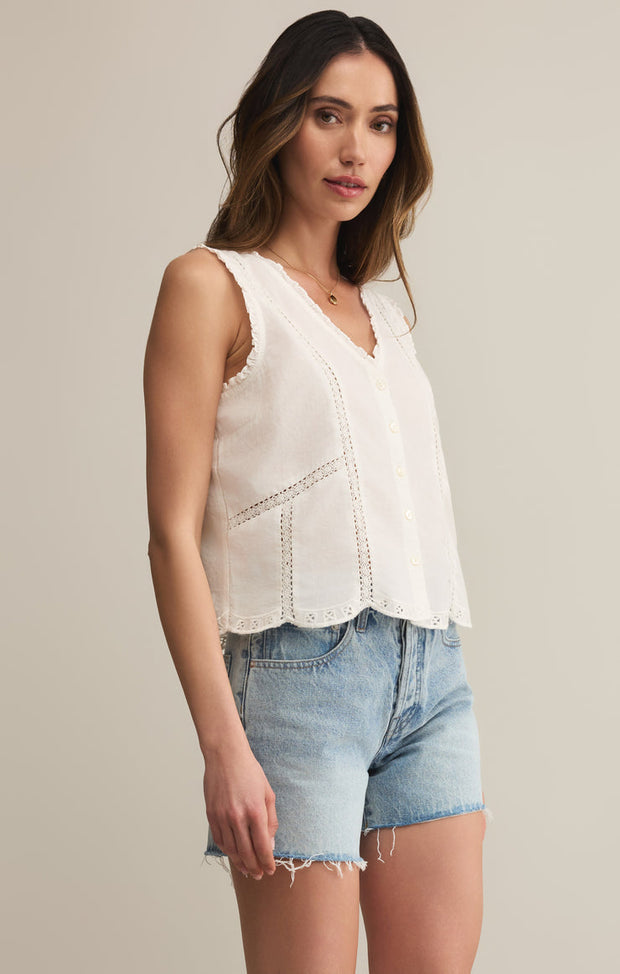 Z SUPPLY Tomi Embroidered Cotton Tank-The Shop Laguna Beach