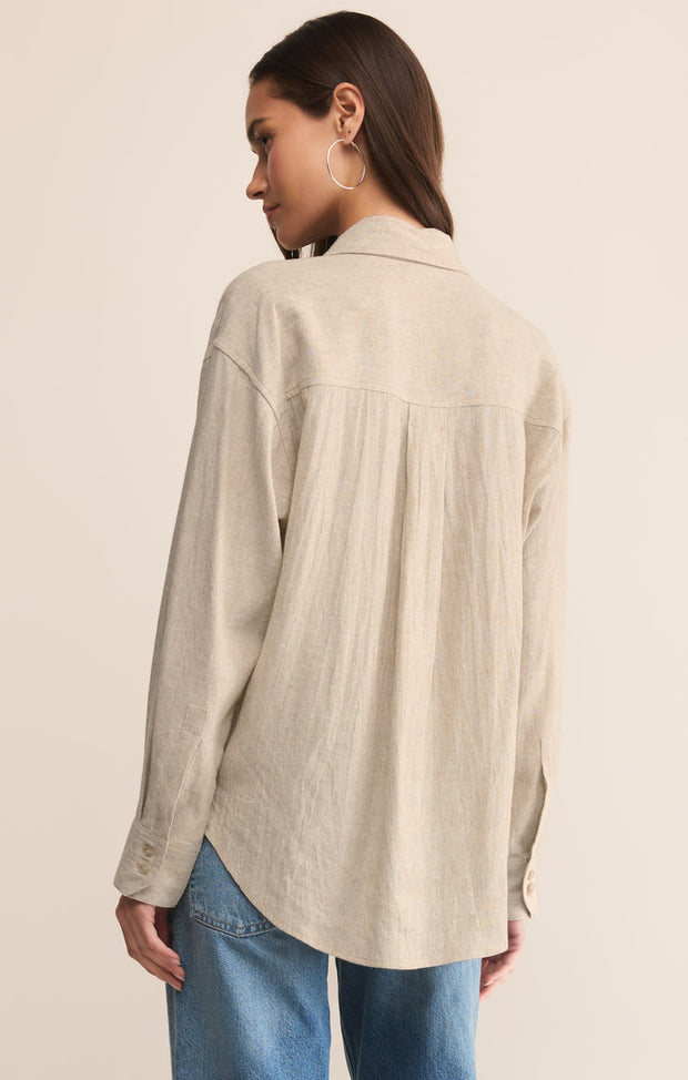 Z SUPPLY Alfie Linen Button-Up Shirt-The Shop Laguna Beach