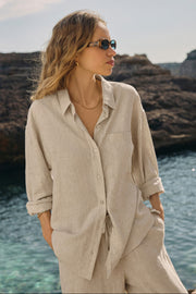 Z SUPPLY Alfie Linen Button-Up Shirt-The Shop Laguna Beach