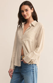 Z SUPPLY Alfie Linen Button-Up Shirt-The Shop Laguna Beach
