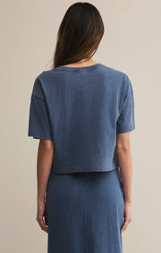 Z SUPPLY On the Go Jersey Denim Tee-The Shop Laguna Beach
