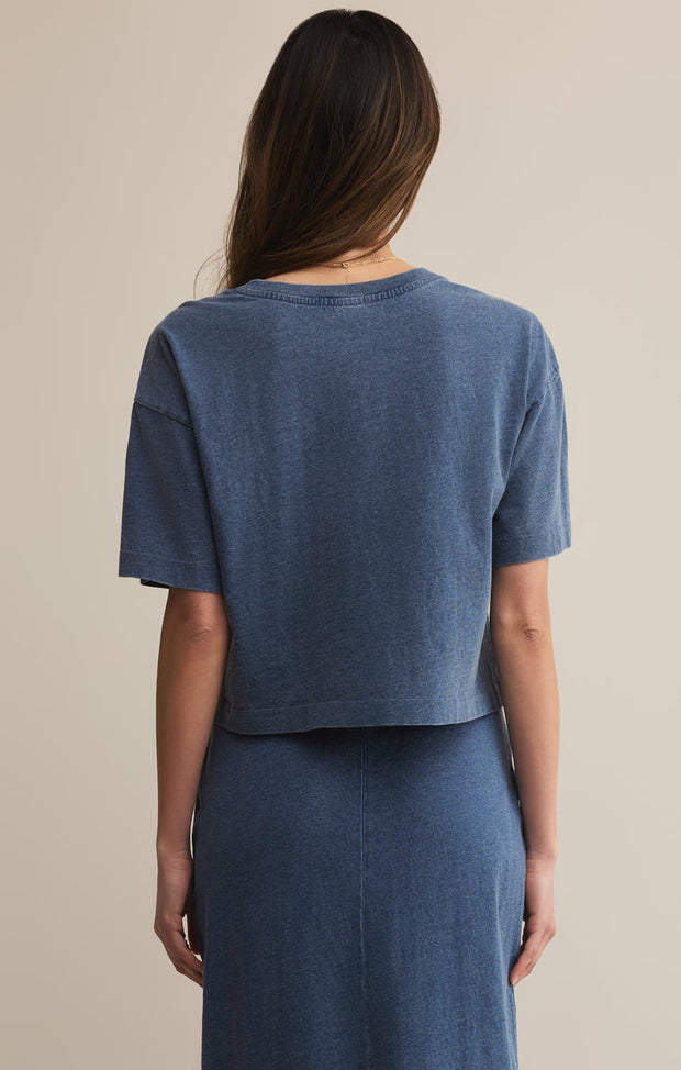 Z SUPPLY On the Go Jersey Denim Tee-The Shop Laguna Beach