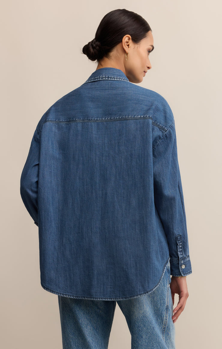 Z SUPPLY Atwood Lightweight Denim Buttoned Shirt-The Shop Laguna Beach