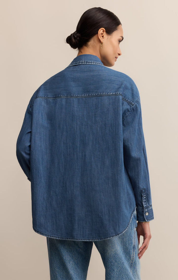 Z SUPPLY Atwood Lightweight Denim Buttoned Shirt-The Shop Laguna Beach