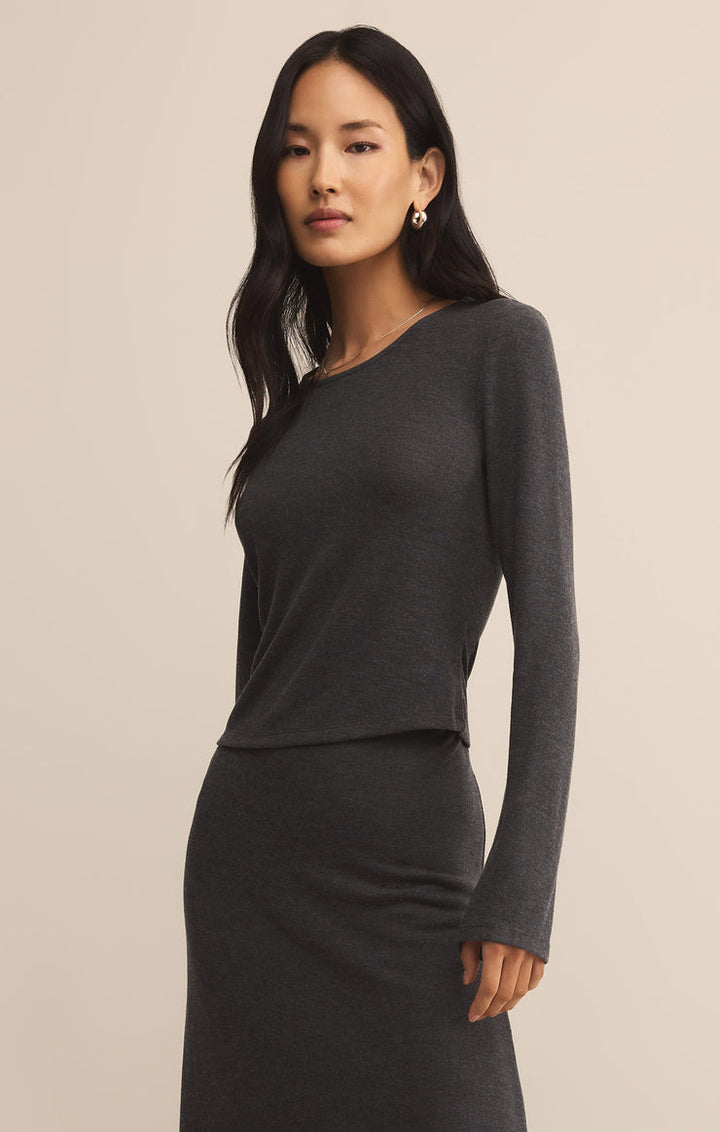 Z SUPPLY Demure Long Sleeve Knit Top-The Shop Laguna Beach