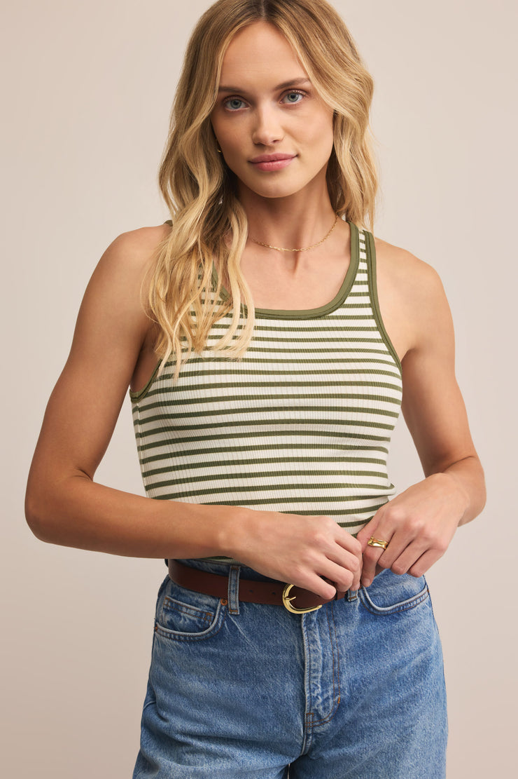 Z SUPPLY Classic Striped Scoop Tank-The Shop Laguna Beach