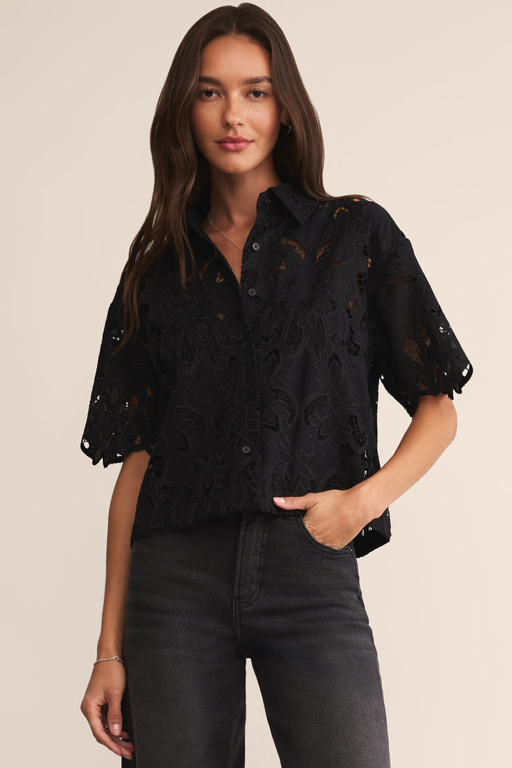 Z SUPPLY Midnight Lace Buttoned Shirt-The Shop Laguna Beach