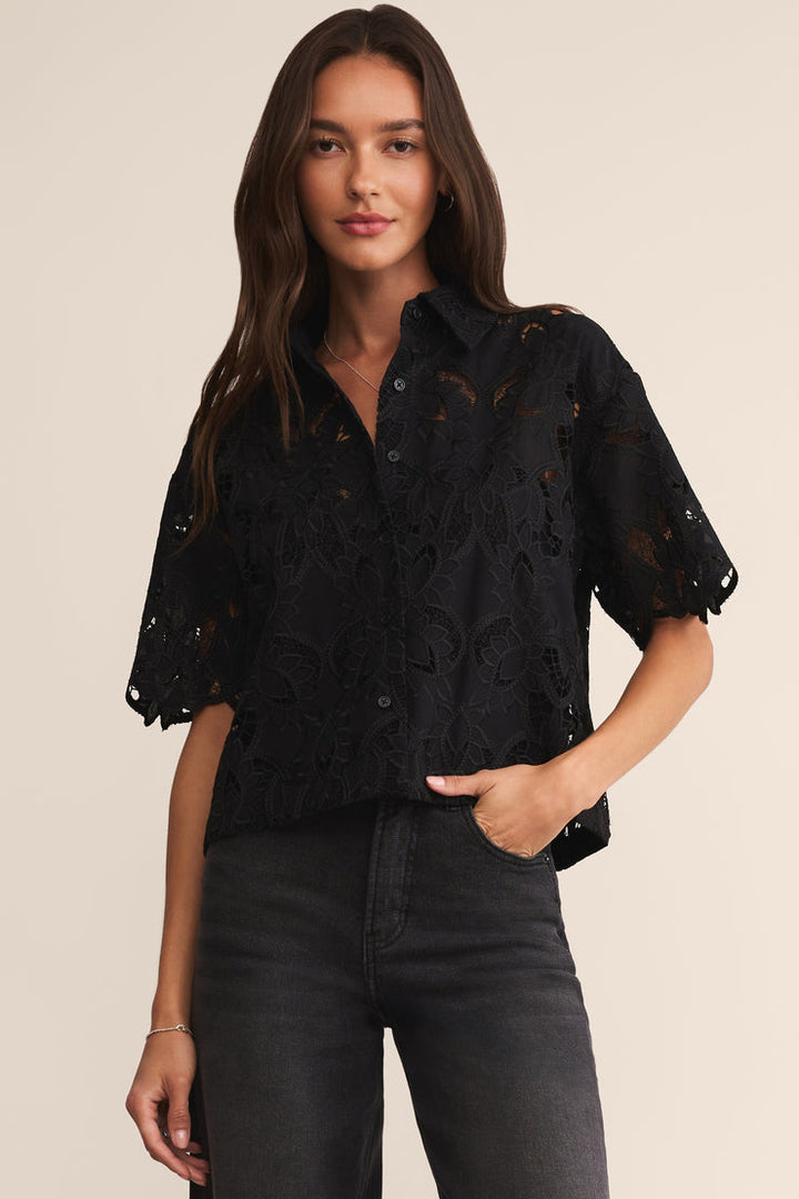 Z SUPPLY Midnight Lace Buttoned Shirt-The Shop Laguna Beach