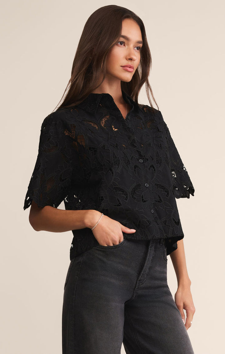 Z SUPPLY Midnight Lace Buttoned Shirt-The Shop Laguna Beach