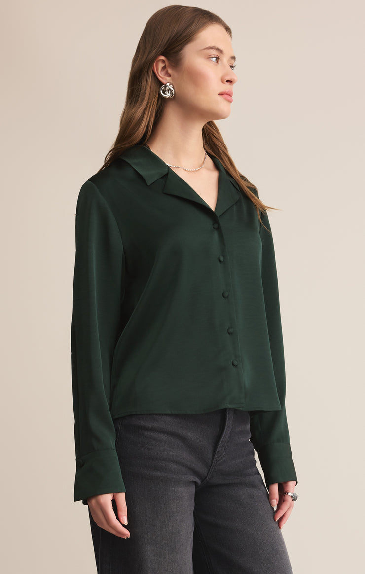 Z SUPPLY Ana Satin Long Sleeve Shirt - More Colors Available-The Shop Laguna Beach