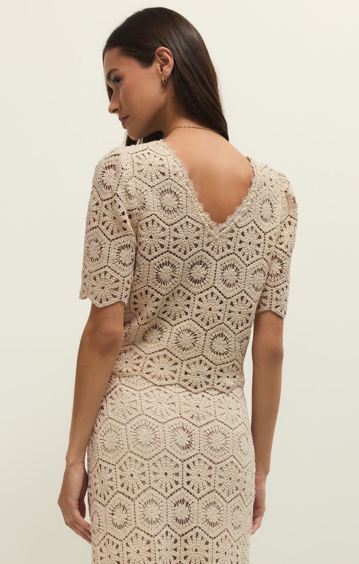 Z SUPPLY Raquel Knit Lace Crop Top-The Shop Laguna Beach