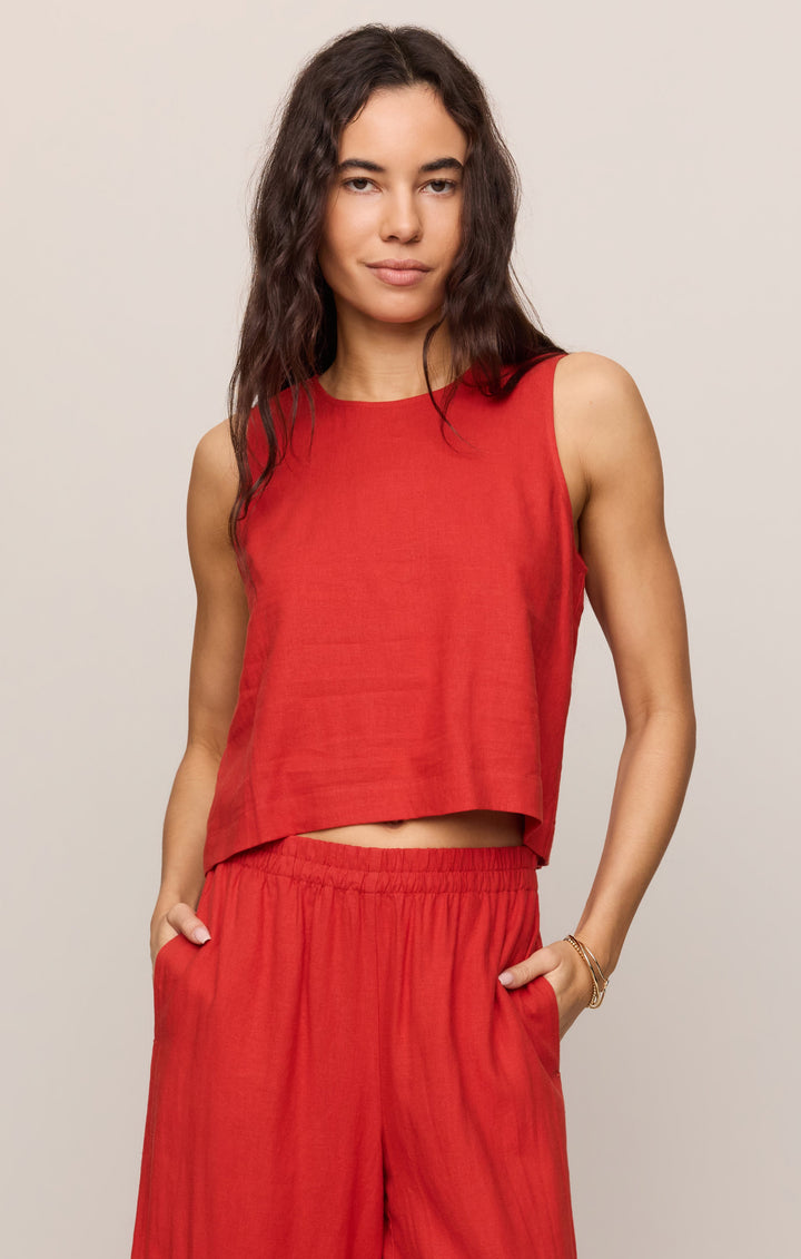 Z SUPPLY Sloane Linen Crop Tank