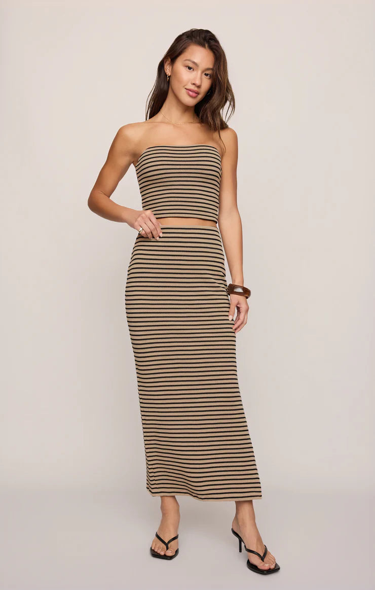 Z SUPPLY Ainslie Stripe Midi Skirt-The Shop Laguna Beach