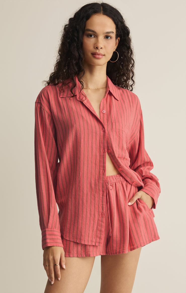 Z SUPPLY The Perfect Striped Button-Up Shirt-The Shop Laguna Beach