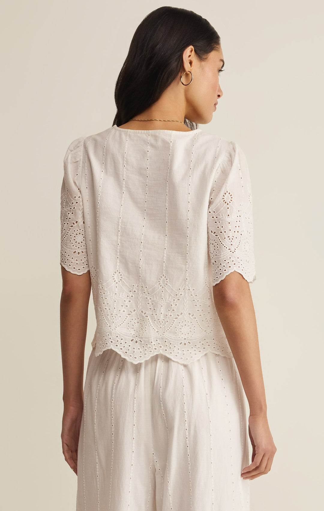 Z SUPPLY Oceanside Embroidered Tie Top-The Shop Laguna Beach