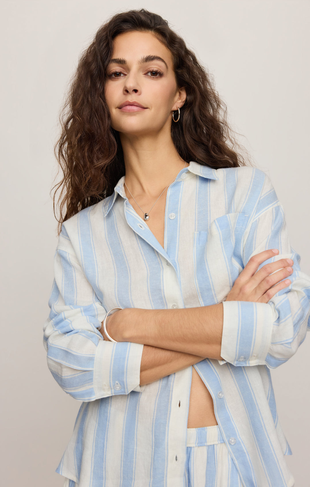 Z SUPPLY The Perfect Linen Striped Shirt