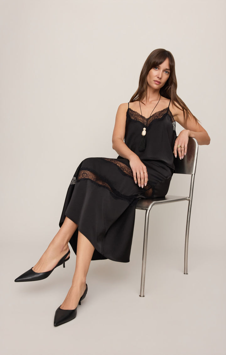 Z SUPPLY Kori Lace Inset Satin Cami-The Shop Laguna Beach