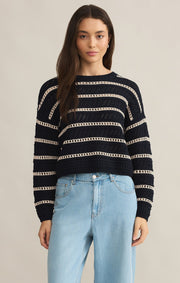 Z SUPPLY Estero Cropped Stripe Sweater-The Shop Laguna Beach