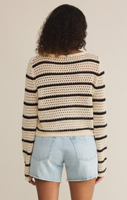 Z SUPPLY Kit Stripe Crochet Sweater-The Shop Laguna Beach