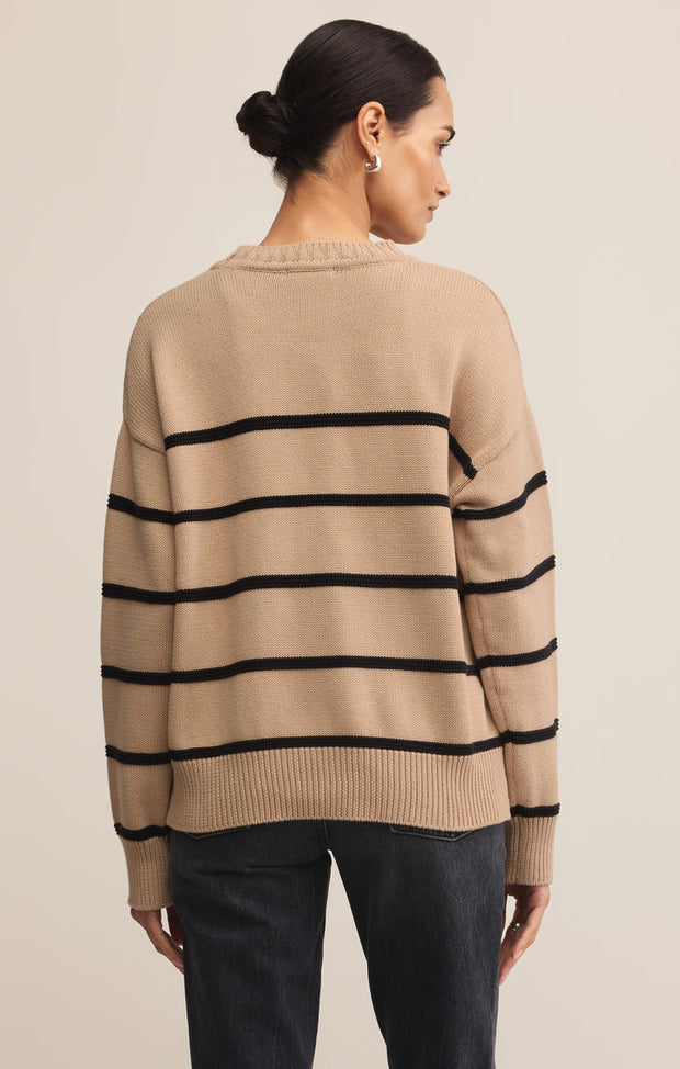 Z SUPPLY Boyfriend Striped Cotton Sweater-The Shop Laguna Beach