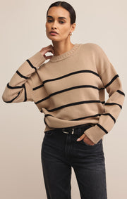 Z SUPPLY Boyfriend Striped Cotton Sweater-The Shop Laguna Beach