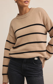 Z SUPPLY Boyfriend Striped Cotton Sweater-The Shop Laguna Beach