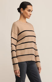 Z SUPPLY Boyfriend Striped Cotton Sweater-The Shop Laguna Beach