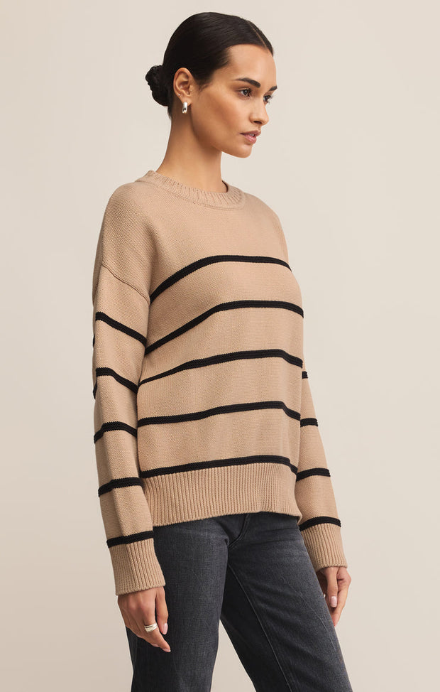 Z SUPPLY Boyfriend Striped Cotton Sweater-The Shop Laguna Beach