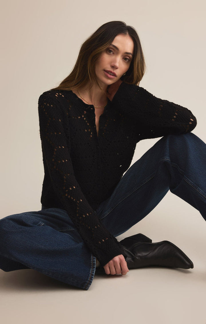 Z SUPPLY Rosalyn Diamond Cardigan Sweater - More Colors Available-The Shop Laguna Beach