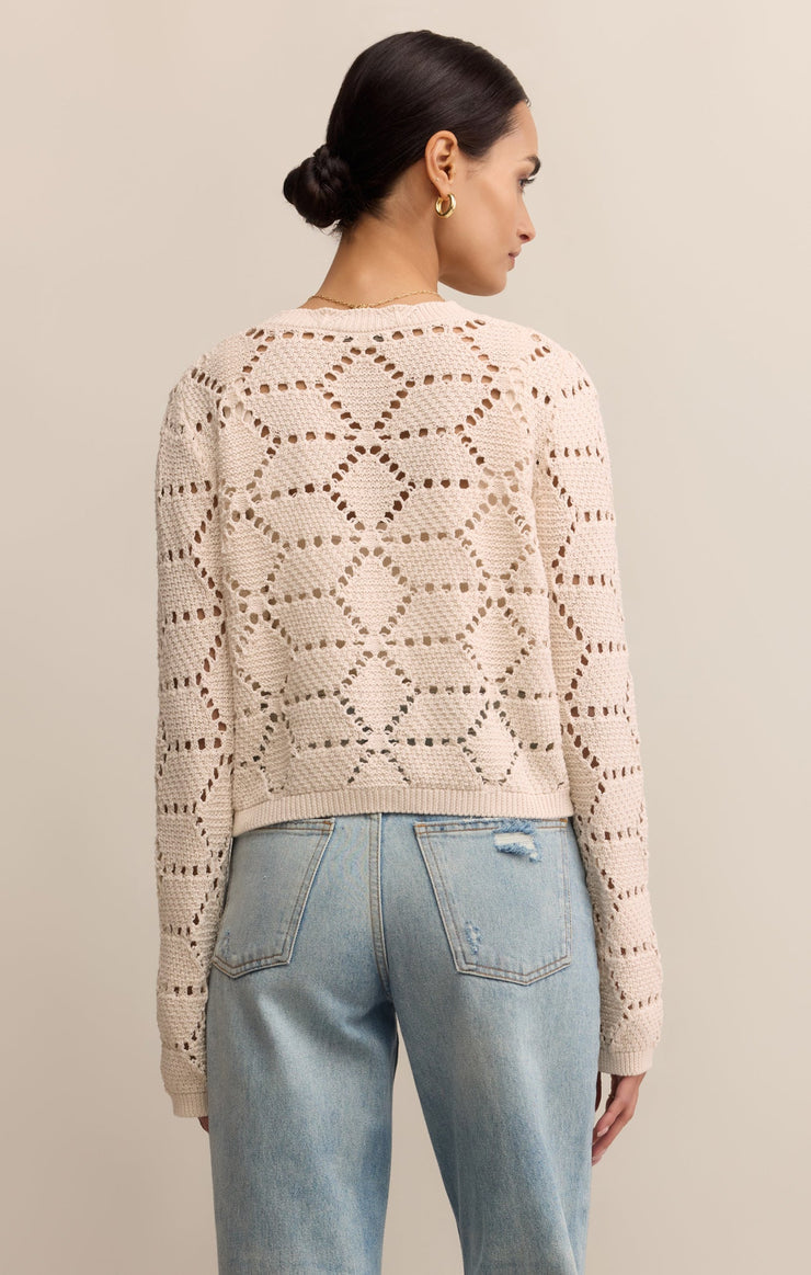 Z SUPPLY Rosalyn Diamond Cardigan Sweater-The Shop Laguna Beach